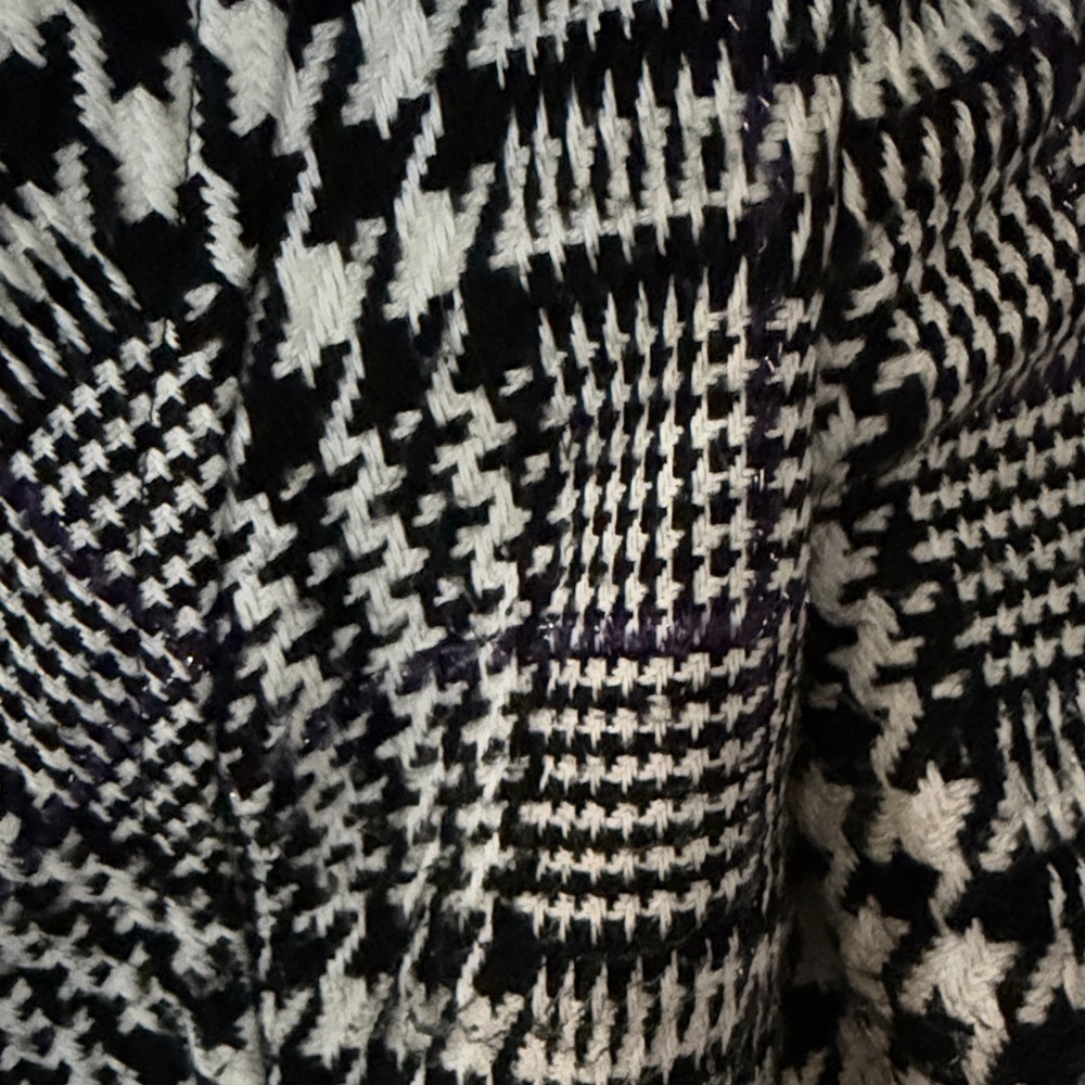 VINTAGE Chico's Black and White Patterned Jacket silver purple size 1 medium - Picture 4 of 6